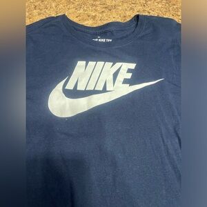 WORN ONCE Nike Dark Blue T-shirt  with White Logo Large